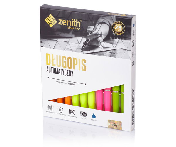 DŁUGOPIS ZENITH 7 (10) MIX FLUORESCENCYJN 04071030