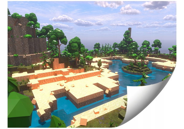 FOTOTAPETA DLA DZIECKA WYSPA MINECRAFT 294x260 DO SYPIALNI
