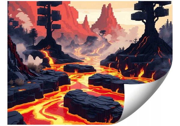 FOTOTAPETA DLA DZIECKA LAWA MINECRAFT 294x260 DO SYPIALNI