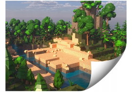 FOTOTAPETA DLA DZIECKA MINECRAFT WYSPA 294x260 DO SYPIALNI