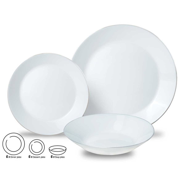 KOMPLET OBIADOWY OPAL DLA 6 OSÓB 18 ELEM. KINGHOFF KH-1877