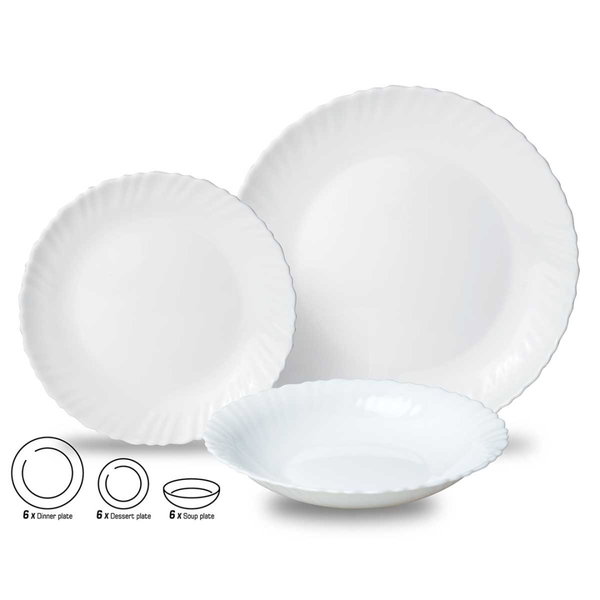 KOMPLET OBIADOWY OPAL DLA 6 OSÓB 18 ELEM. KINGHOFF KH-1875