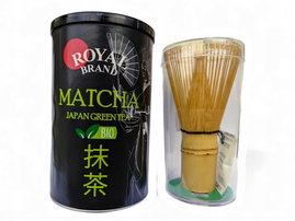 Zestaw do herbaty matcha Japoński Bio 100g z miotełką chasen bambusową