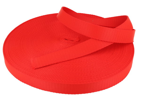 Taśma Nośna 20mm Gładka grubość 2mm Polipropylen 50 metrów CZERWONA