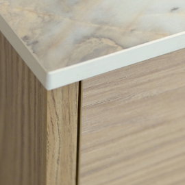Blat HPL pod umywalkę do szafki 45cm 45,5x46cm Breccia Vivaldo z otworami