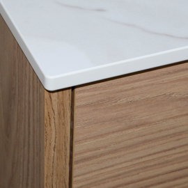 Blat HPL pod umywalkę do szafki 45cm 45,5x35,5cm Calacatta z otworami