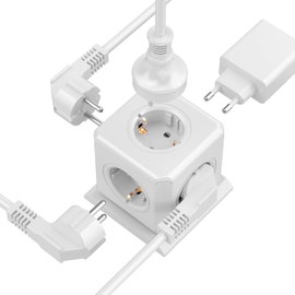 Wtyczka 5-in-1, gniazdo zasilania kostki, wiele gniazd 3680W, do domu biura