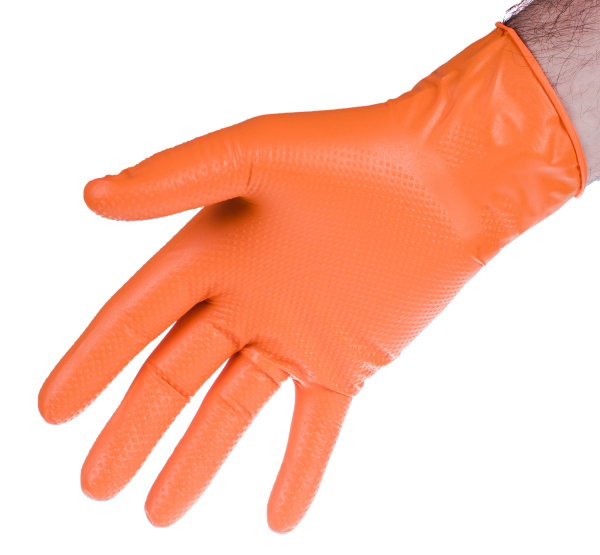ROOKS RĘKAWICE NITRYLOWE STRONG ORANGE L, KOMPLET 50 SZT