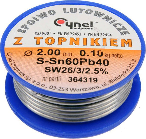 VOREL SPOIWO LUTOWNICZE (CYNA) SN60PB40 2,0/100