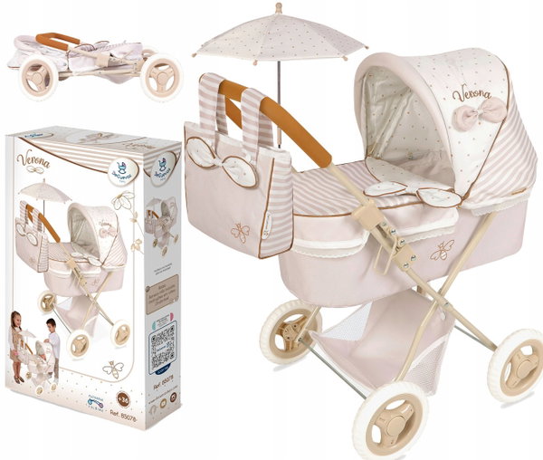 WÓZEK DLA LALEK Verona z parasolem DeCuevas Toys 85078