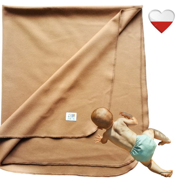 KOCYK PODKŁAD WEŁNIANY CAMEL 100x80 Kocyki NappiMe