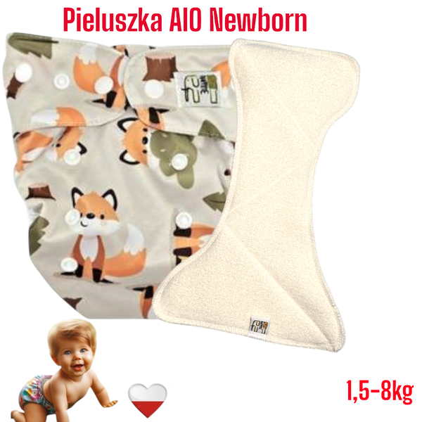 Pieluszka Wielorazowa AIO Newborn Kieszonka Coolmax LISKI