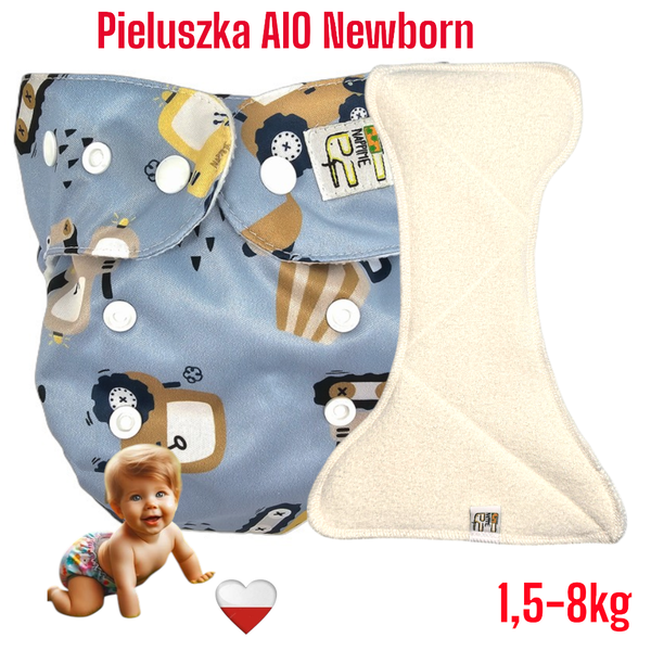 Pieluszka Wielorazowa AIO Newborn Kieszonka Coolmax KOPARKI