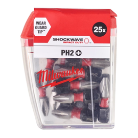 Bit Milwaukee bity udarowe PH2 25 mm Shockwave Impact Duty zestaw 25 sztuk
