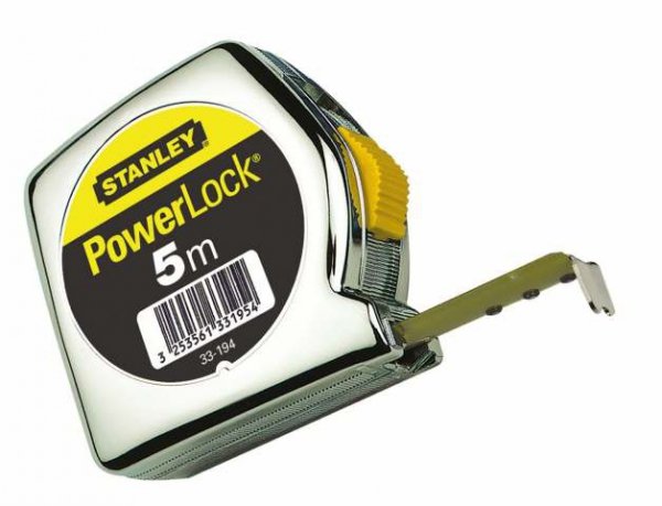 MIARA POWERLOCK, CHROMOWANA OBUDOWA PLASTIKOWA 5M/19MM L - S/33-194-1