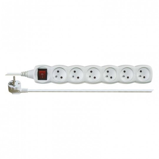 PRZEDŁUŻACZ Z WYŁĄCZNIKIEM 5M 6 GNIAZD - E0000-03027