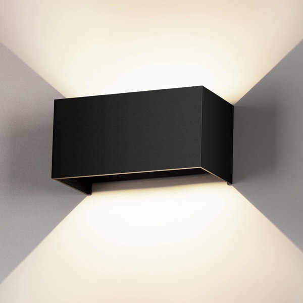 Kinkiet ogrodowy LED 24W czarny regulowany IP65 Naturalne Białe Światło 4000K
