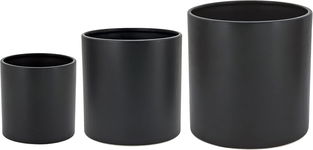 Amazon Basics Gładkie ceramiczne doniczki z drenażem zestaw 3 sztuk