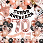 Zestaw balonów 70 urodziny Girlanda Happy Birthday różowe złoto dekoracja