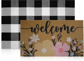 Wycieraczka pod drzwi z naturalnego włókna kokosowego z matą antypoślizgową