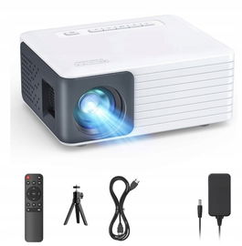 Mini rzutnik Full HD, przenośny, cichy, regulowany zoom CZARNY