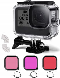 Wodoszczelna obudowa do nurkowania 60m z 3 filtrami do GoPro Hero8 FitStill