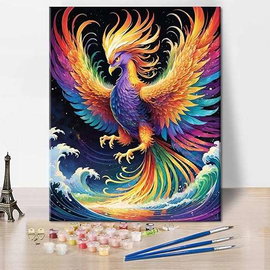 Zestaw do malowania według liczb 40x50cm kolorowy ptak ze skrzydłami 