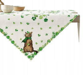 Obrus 85x85, wzór kot, dzień świętego Patryka