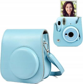 Etui na aparat fotograficzny, ze sztucznej skóry, Mini 11 niebieski