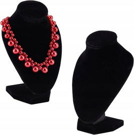 Zestaw 2 Aksamitnych stojaków na naszyjnik, wisiorek, łańcuszek