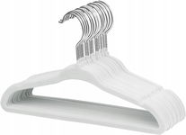 Aksamitne wieszaki, rozmiar dziecięcy 27,8 cm, obracane 360 stopni, Białe