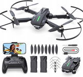 Składany dron z kamerą 1080p FPV, 2 baterie, sterowanie gestami