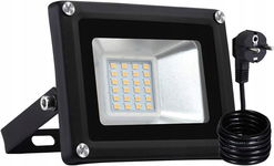 Reflektor LED aluminiowy zewnętrzny mocny, 3000 K, 20W, IP65 wodoszczelny