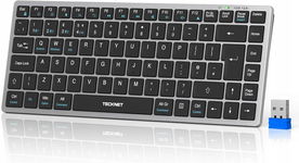 Bezprzewodowa klawiatura Bluetooth 3x/ 2,4 Ghz, 500mAh, cicha, QWERTZ DE