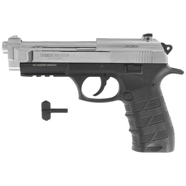 Pistolet wiatrówka Voltran Ekol ES P92B Shiny 4.5 mm - Blow Back