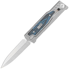 Nóż grawitacyjny Reate EXO-M OTF Gravity D/E Bead Blasted Titanium/Damascus