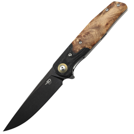 Nóż składany Bestech Ascot Black Carbon Fiber/G10 Lightburl Wood, Black (BG19E)