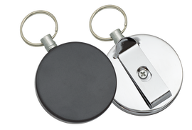 Retraktor Barbaric z klipsem Black ABS / Mirror Steel, 100cm (16248)