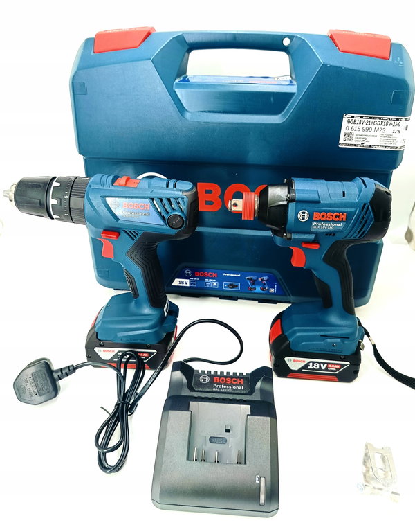 WKRĘTARKA BOSCH GSB21 KLUCZ UDAR GDX180+ BATERIA2x4ah + ŁADOWARKA+ WALIZKA