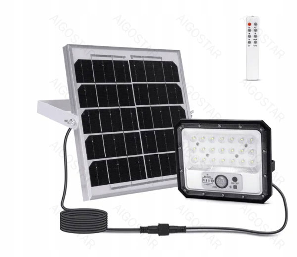 Reflektor Solarny LED 80W z Czujnikiem Ruchu | IP65 | 6500K | Pilot