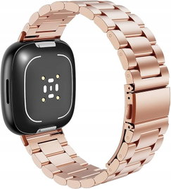 Opaska, bransoletka Fitbit Versa 4/Versa 3/Sense 1/2, Różowe złoto