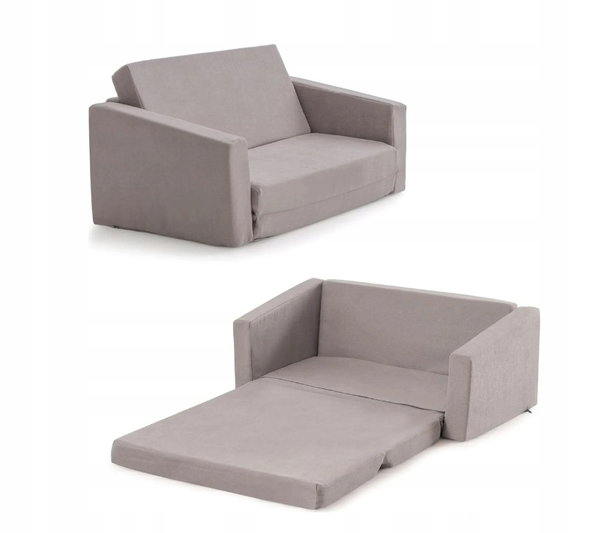 Rozkładana mini sofa dziecięca 2w1, tapicerowany fotel 50 kg Costway