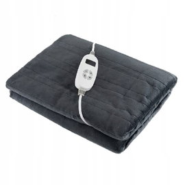 Koc Elektryczny Grzewczy 130x180 cm Flanela 4 Poziomy szary Costway