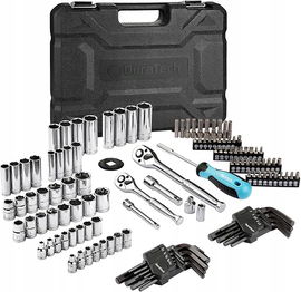 Zestaw kluczy nasadowych i śrubokrętów z grzechotką 121 elem. Duratech