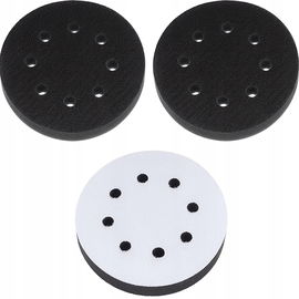 3x PODKŁADKI POLERSKIE125 mm GĄBKA RZEP 8 OTWORÓW BUFOR