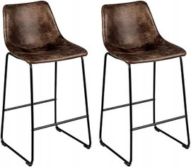 2 x Hokery barowe, krzesło barowe, stołek vintage złoty zamsz 75 cm 120 kg