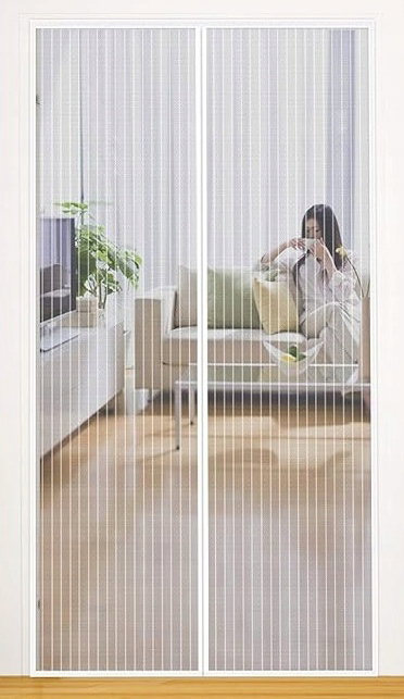 Moskitera na drzwi magnetyczna 140x240cm biała siatka przeciw owadom