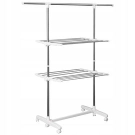 Suszarka na pranie wieszak stojak 2-poziomy kółka 140 cm HOMCOM