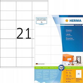 Etykiety samoprzylepne HERMA 4634 A4 70x41mm 200ar