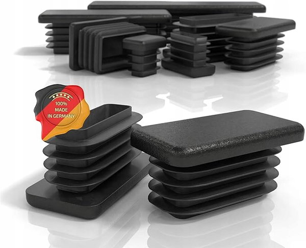 Korki lamelowe 50x30 mm PE Zaślepki do rur prostokątnych 4 sztuki